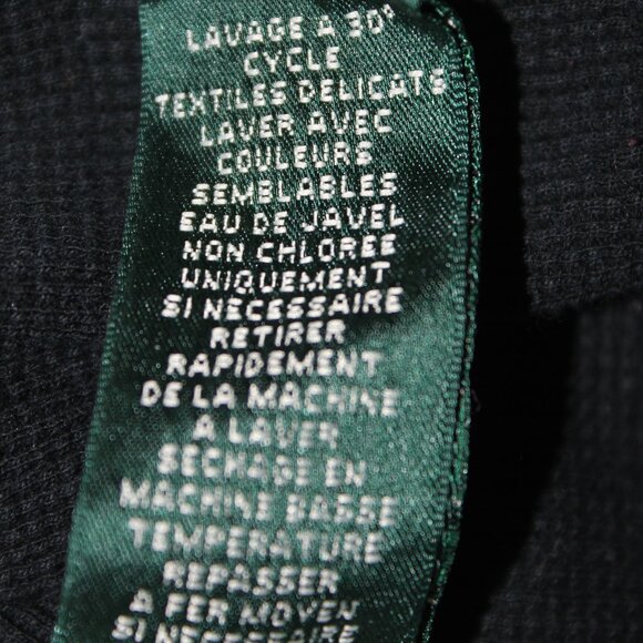 VTG L-RL Lauren Ralph Lauren Active Waffle Knit 1/4 Zip Aztec Logo Long Sleeve - Picture 13 of 14